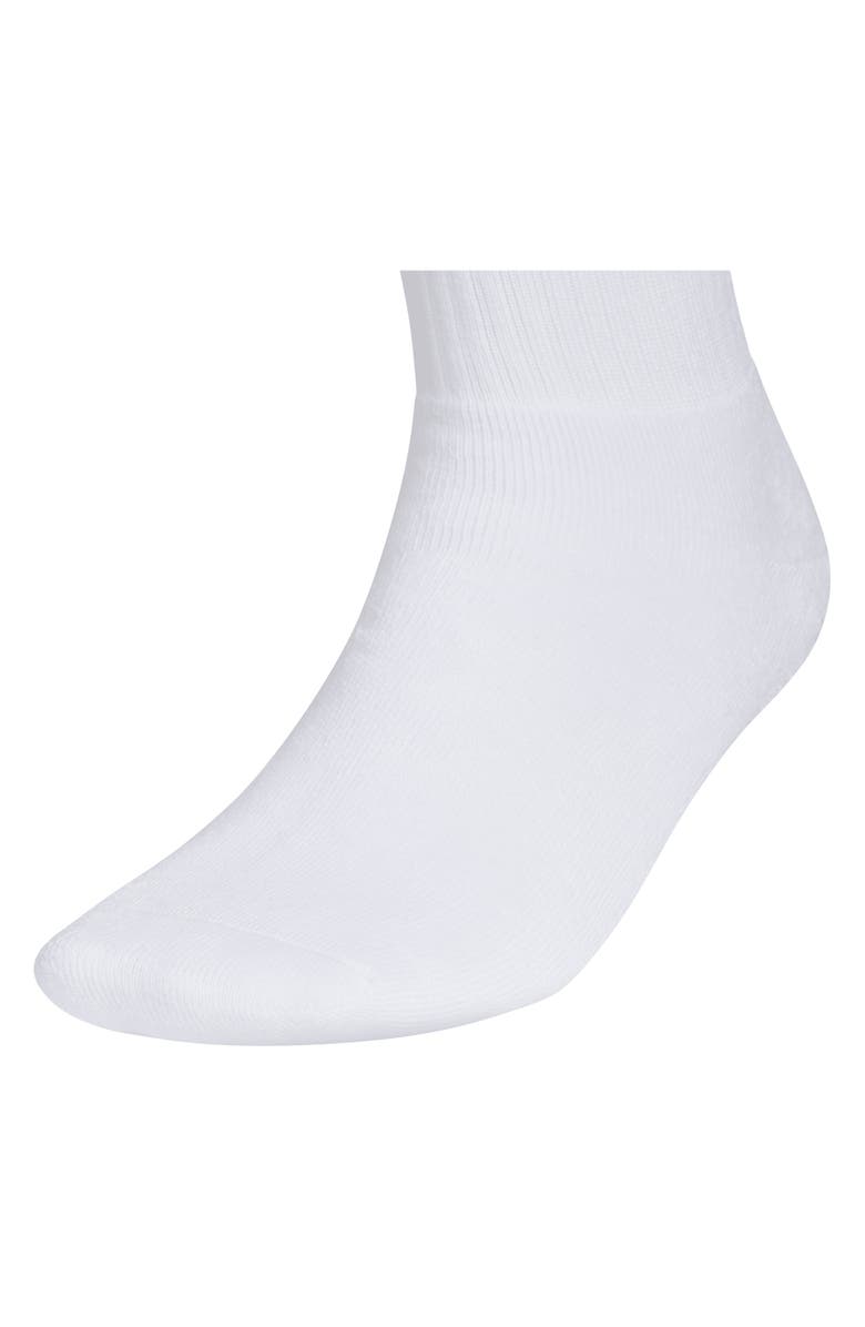 adidas 6-Pack Trefoil 2.0 Quarter Crew Socks, Alternate, color, White