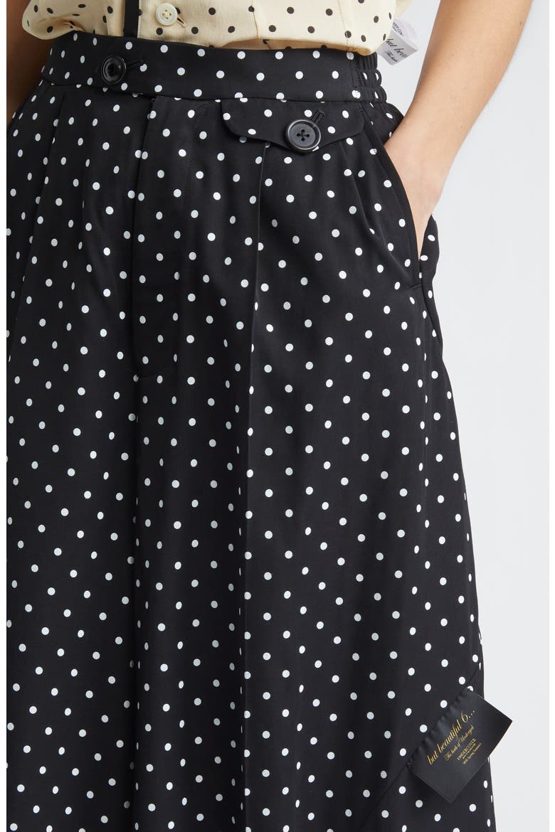 Polka Dot Wide Leg Shorts, Alternate, color, BLACK BASE