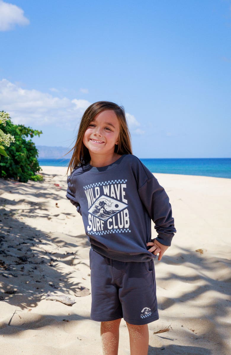 Feather 4 Arrow Kids' Lowtide Stretch French Terry Sweat Shorts, Alternate, color, Dusty Navy