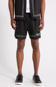Represent Border Stripe Cotton Shorts