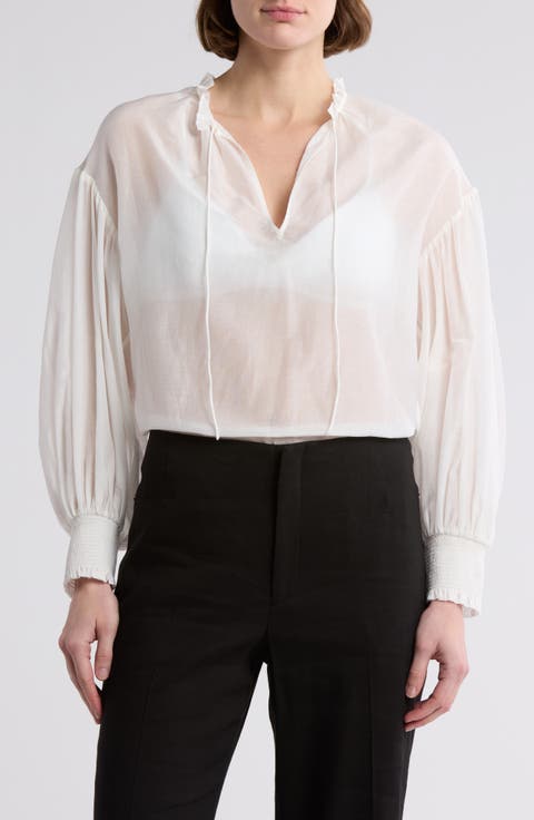 Julius Long Sleeve Cotton & Silk Top