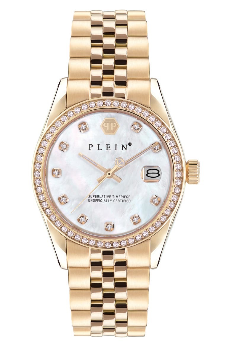 Date Superlative Bracelet Watch, 34mm, Main, color, IP YELLOW GOLD