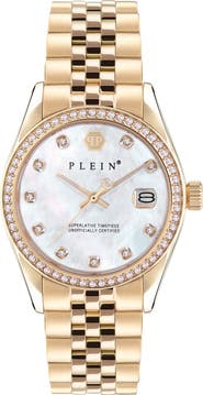 PHILIPP PLEIN Date Superlative Bracelet Watch, 34mm