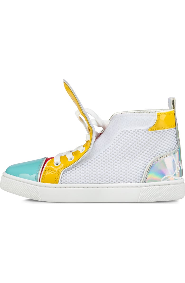 Christian Louboutin Kids' Funnytopi Mixed Media High Top Sneaker, Alternate, color,