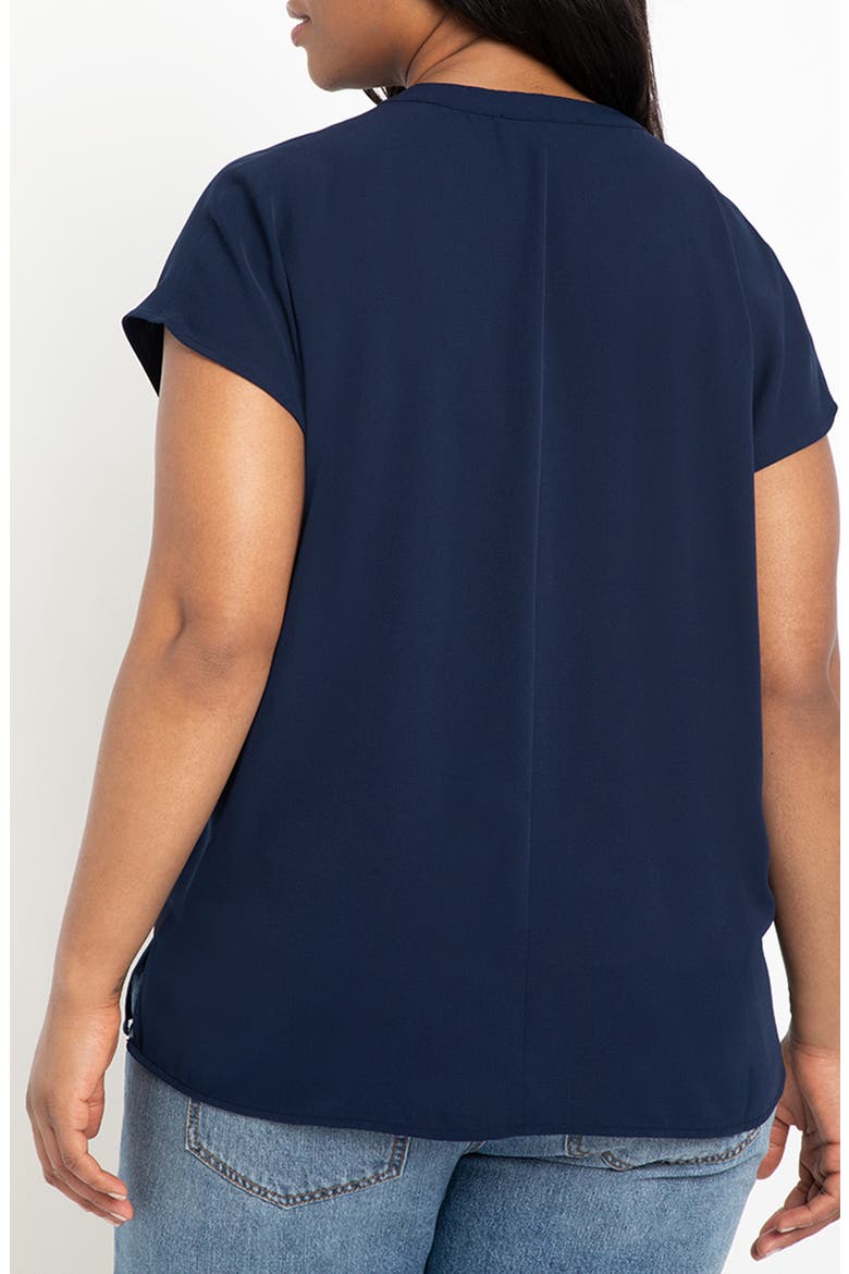 Notch Collar Blouse, Alternate, color, NAVY