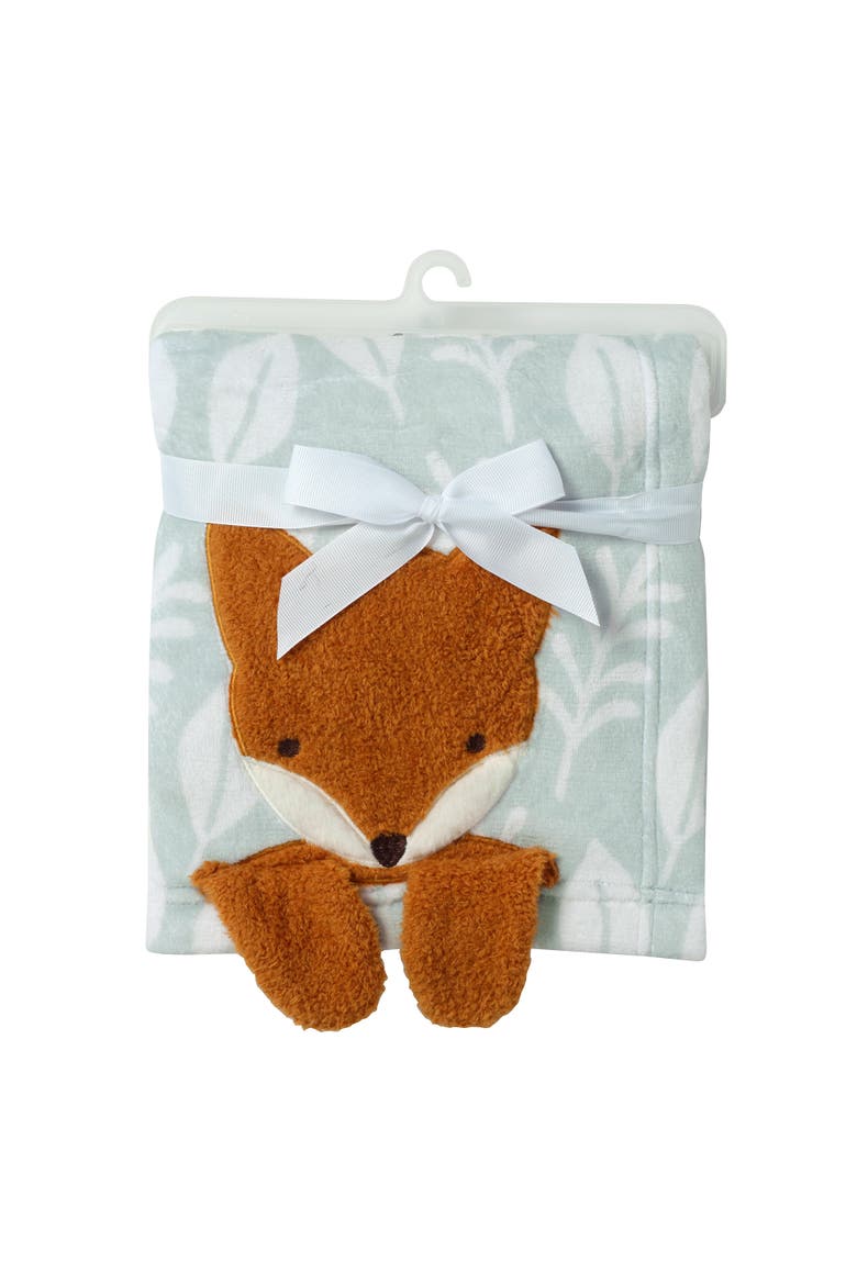 Whispering Woods Fox Soft Green Fleece Baby Blanket, Alternate, color, Green