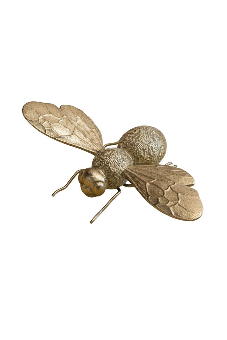 Decorative Bee Figurine, Gold Finish, Main, color, Gold