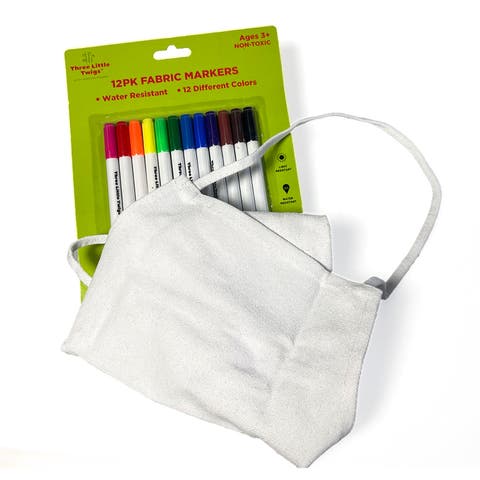 12 Pack Fabric Markers & Canvas Apron