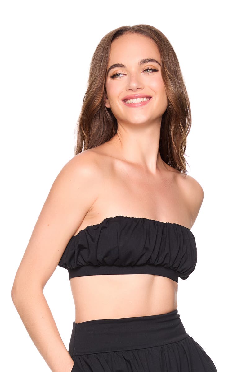Susana Monaco Bubble Gathered Tube Top, Alternate, color, Black