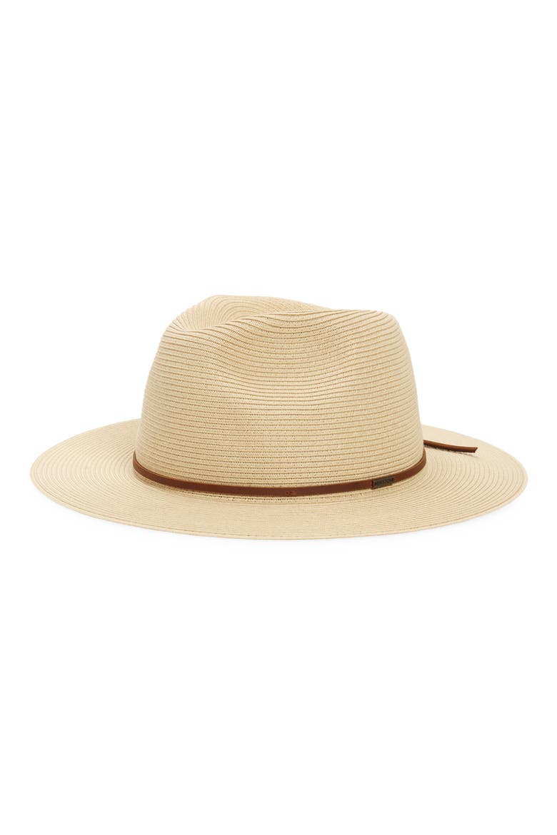 Wesley Packable Straw Fedora, Main, color, TAN