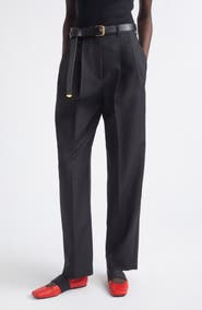 Givenchy Double Pleat Wool & Mohair Trousers