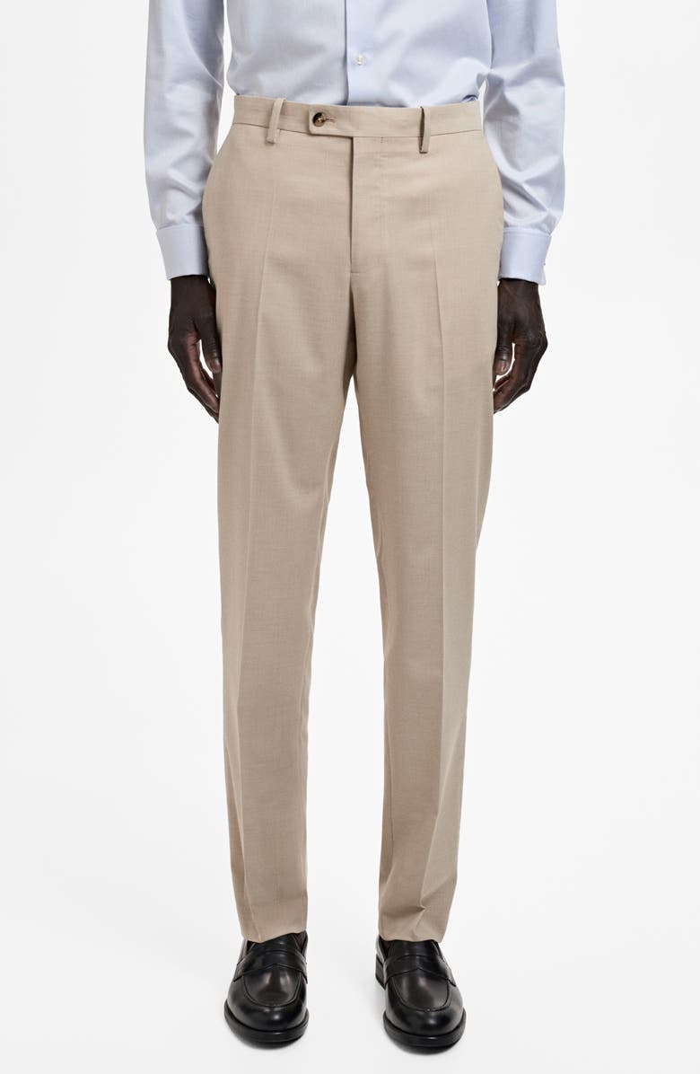 MANGO Milan Slim Fit Suit Pants, Main, color, Beige