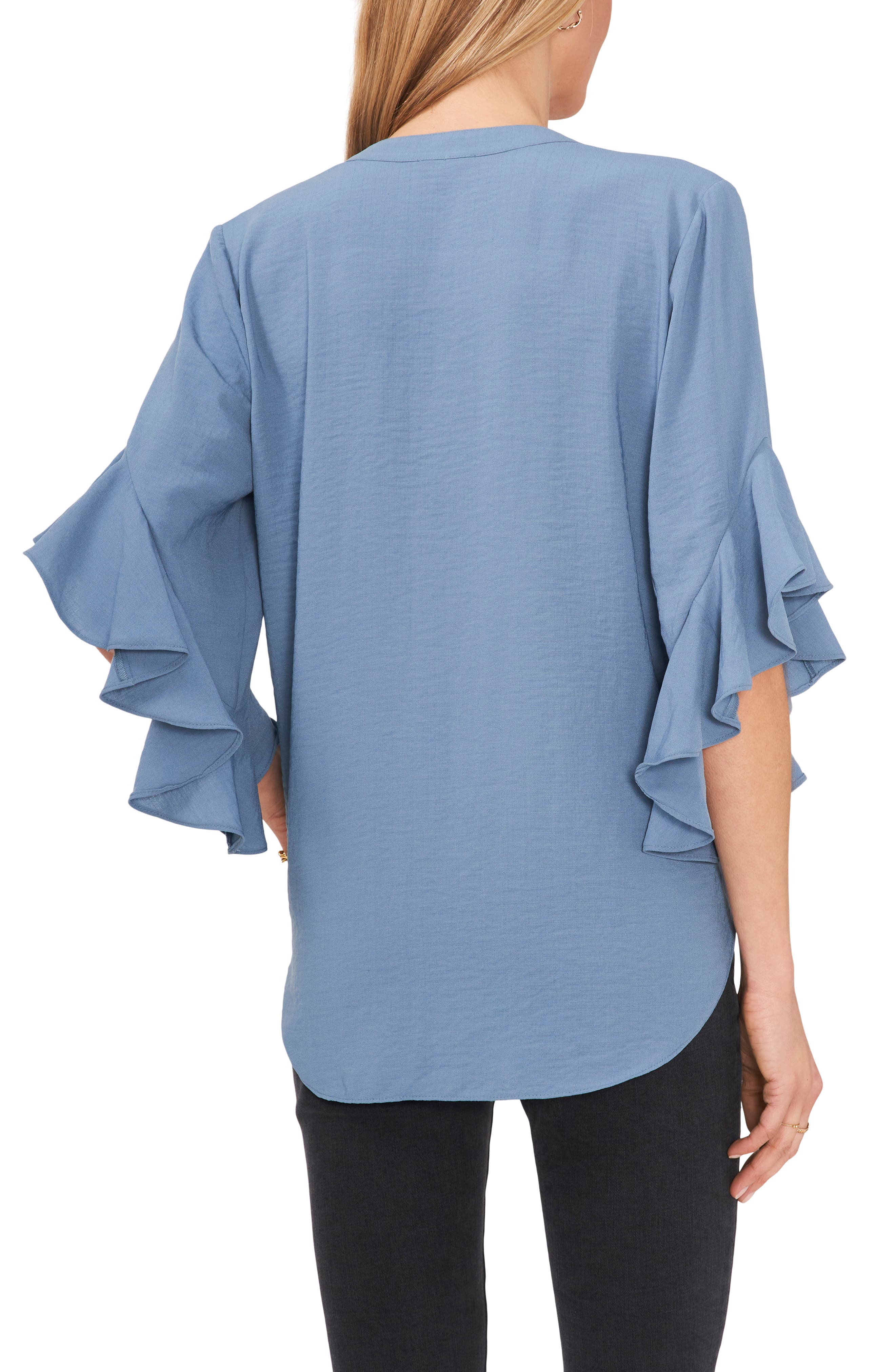 Vince Camuto Pintuck Flutter Sleeve Blouse (Women) | Nordstromrack