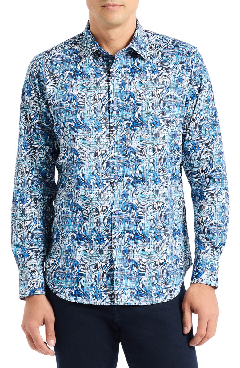 Robert Graham Zeth Long Sleeve Button-Up Shirt, Main, color, Blue Multi