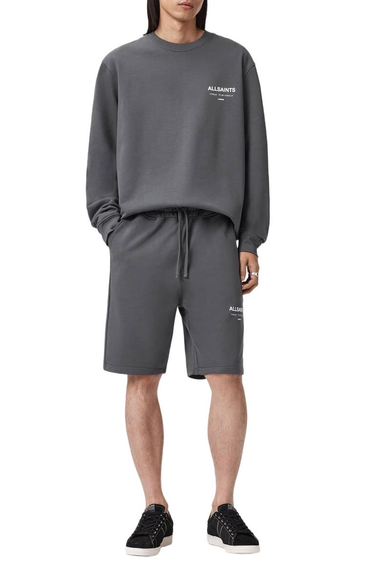 Underground Relaxed Fit Organic Cotton Sweat Shorts, Alternate, color, DARK STEEL BLUE