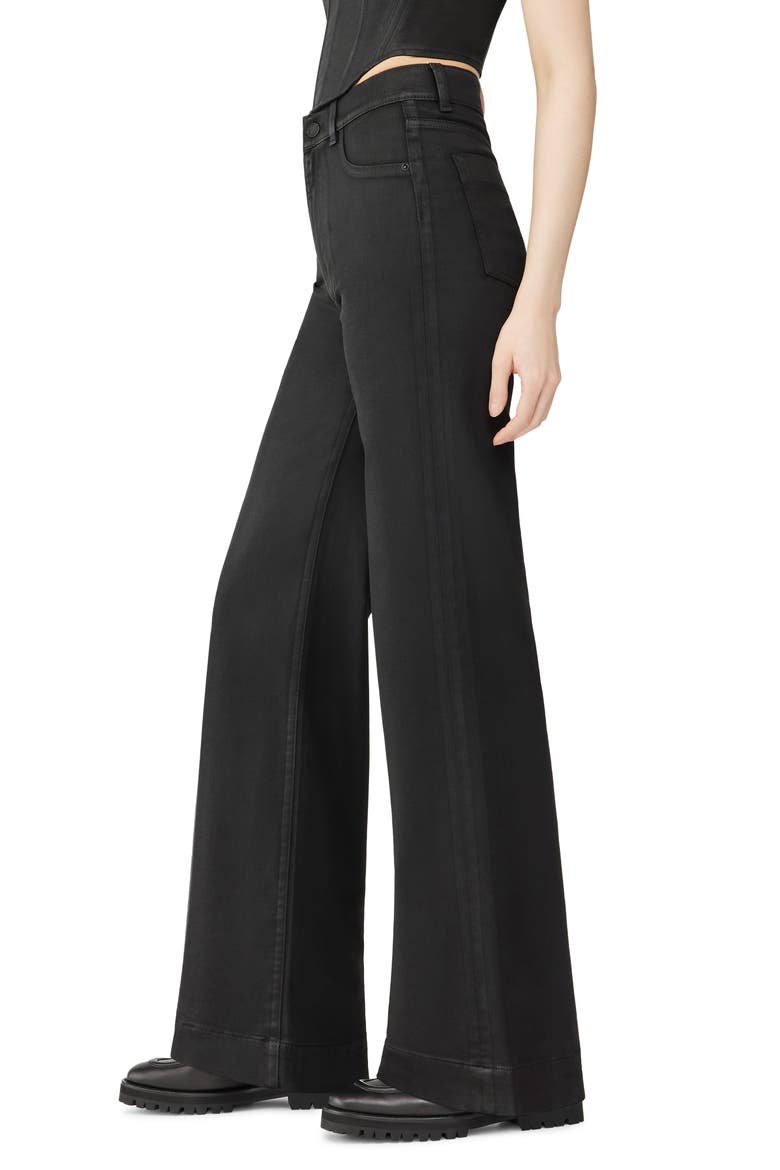 Hepburn Coated High Waist Wide Leg Jeans, Alternate, color, BLACK COATED