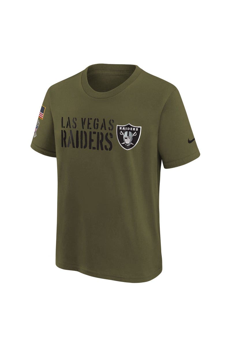 Nike Youth Nike Olive Las Vegas Raiders 2022 Salute To Service Legend T-Shirt, Alternate, color, 