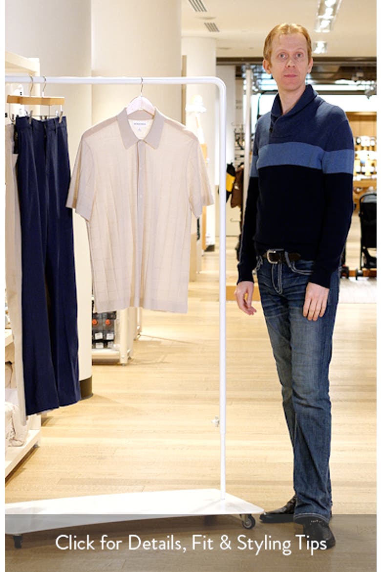 Textured Merino Wool & Silk Short Sleeve Button-Up Sweater video