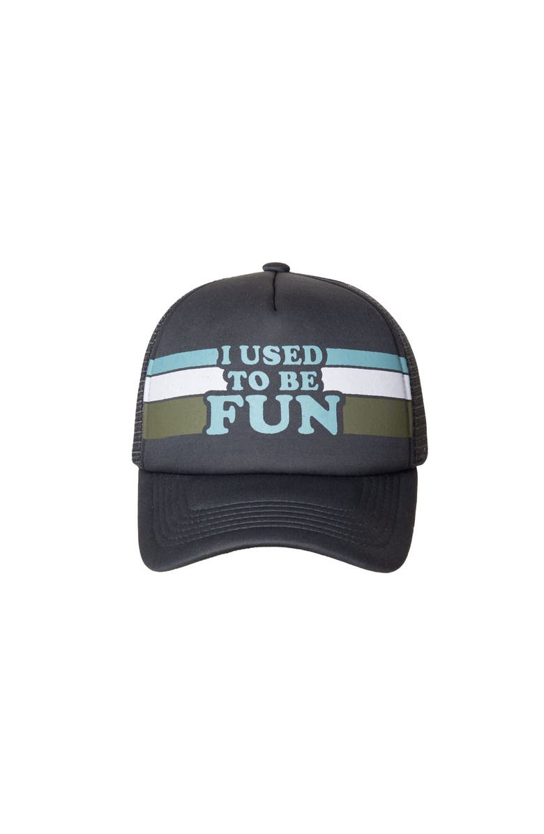 Totalee Gift I Used To Be Fun Trucker Hat Cotton Black, Main, color, Black