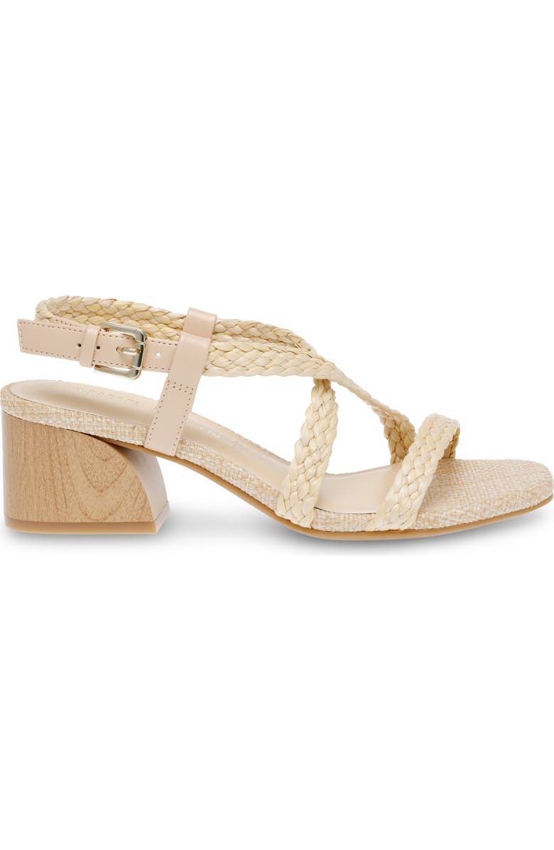 Anne Klein Meliza Block Heel Raffia Sandal, Alternate, color,