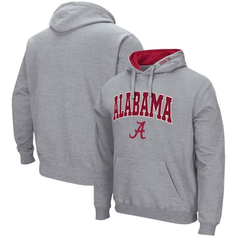 Men's Colosseum Heathered Gray Alabama Crimson Tide Arch & Logo 3.0 Pullover Hoodie