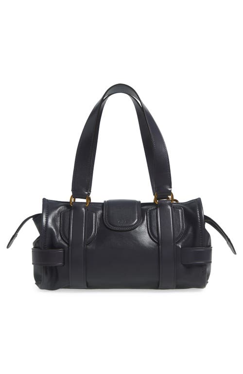 Chloé Small Kerala Leather Handbag In 44c Black Navy
