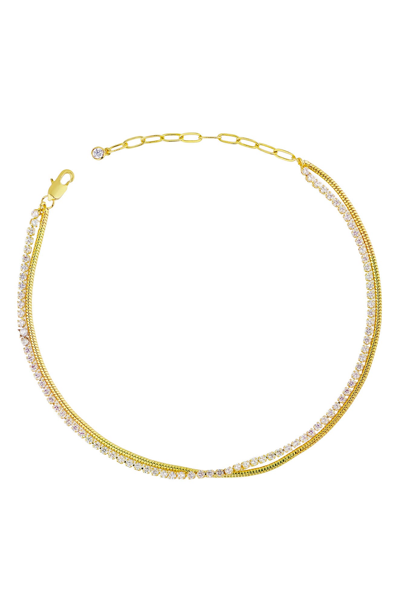 CZ by Kenneth Jay Lane CZ & Snake Chain Anklet (Women) | Nordstromrack