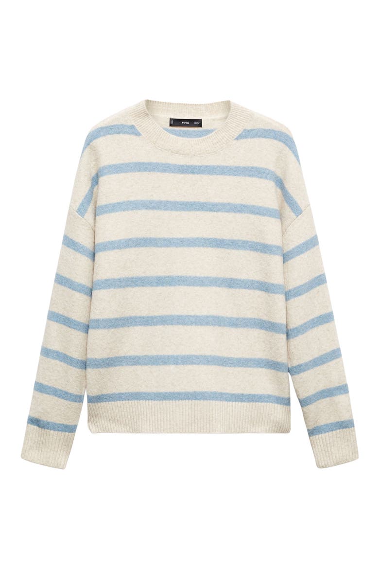 Stripe Crewneck Sweater, Alternate, color, SKY BLUE
