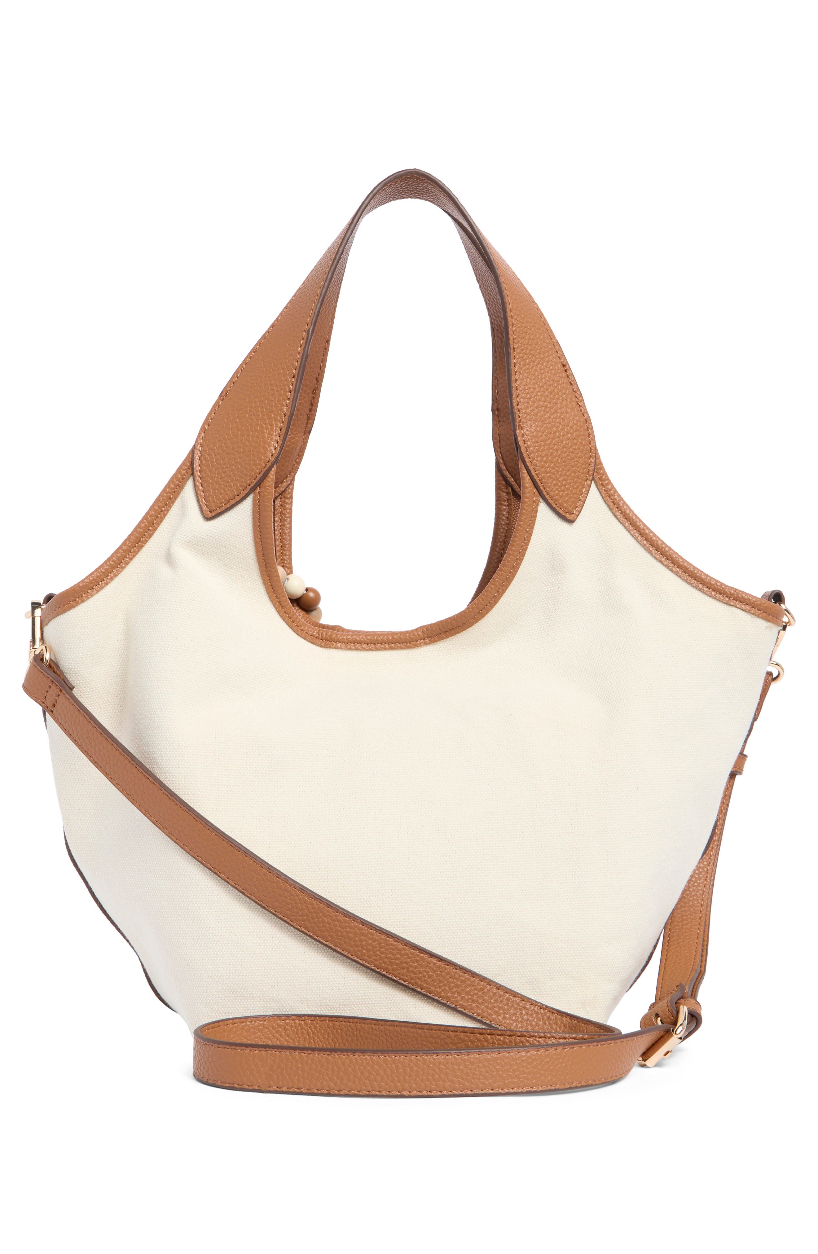 Nanette Lepore Canvas Scoop Satchel, Alternate, color, Unbleached -Hazelnut