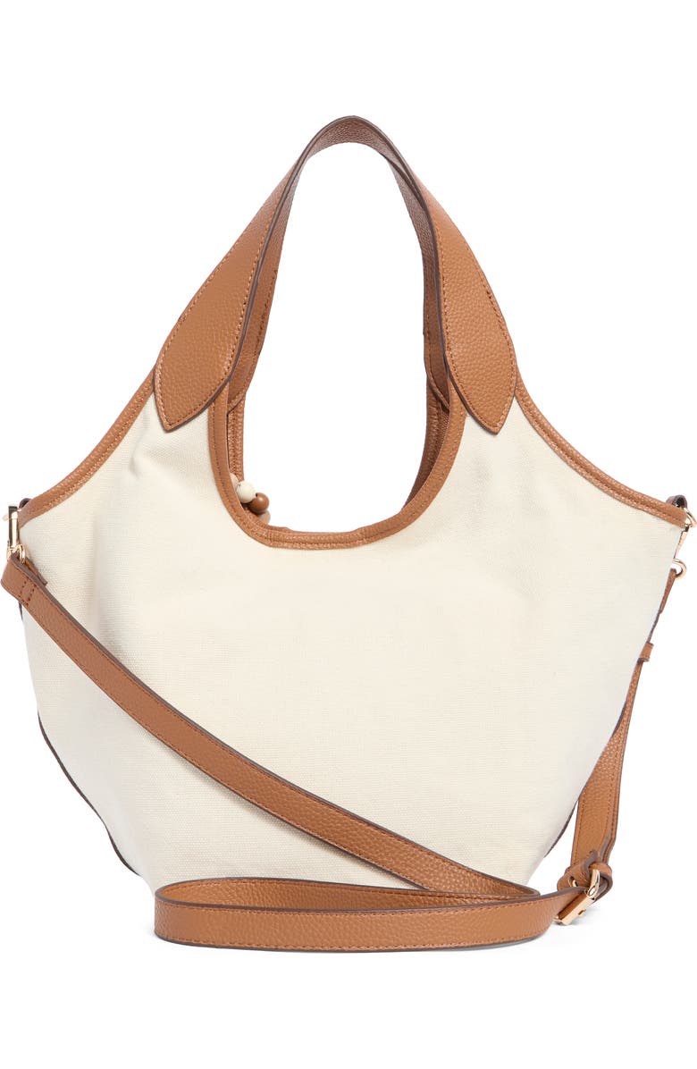 Nanette Lepore Canvas Scoop Satchel, Alternate, color, Unbleached -Hazelnut