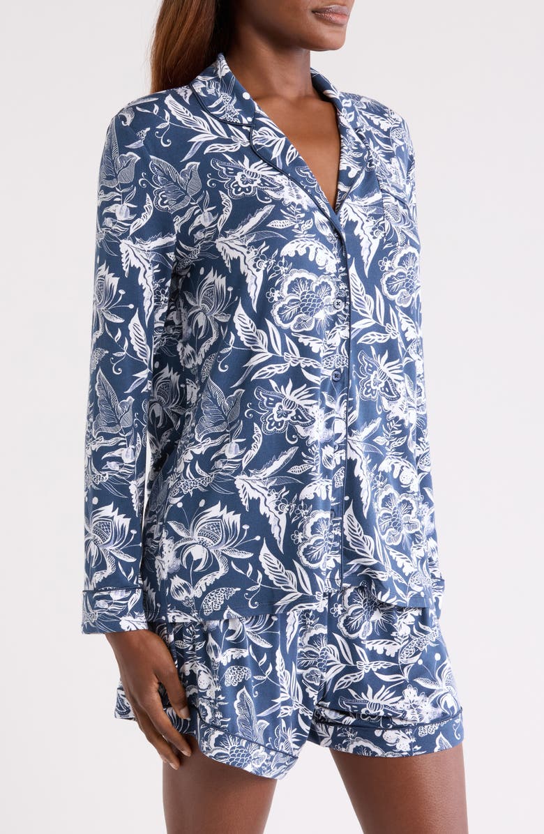 Nordstrom Moonlight Eco Long Sleeve Short Pajamas, Alternate, color, Navy Jacobean Floral