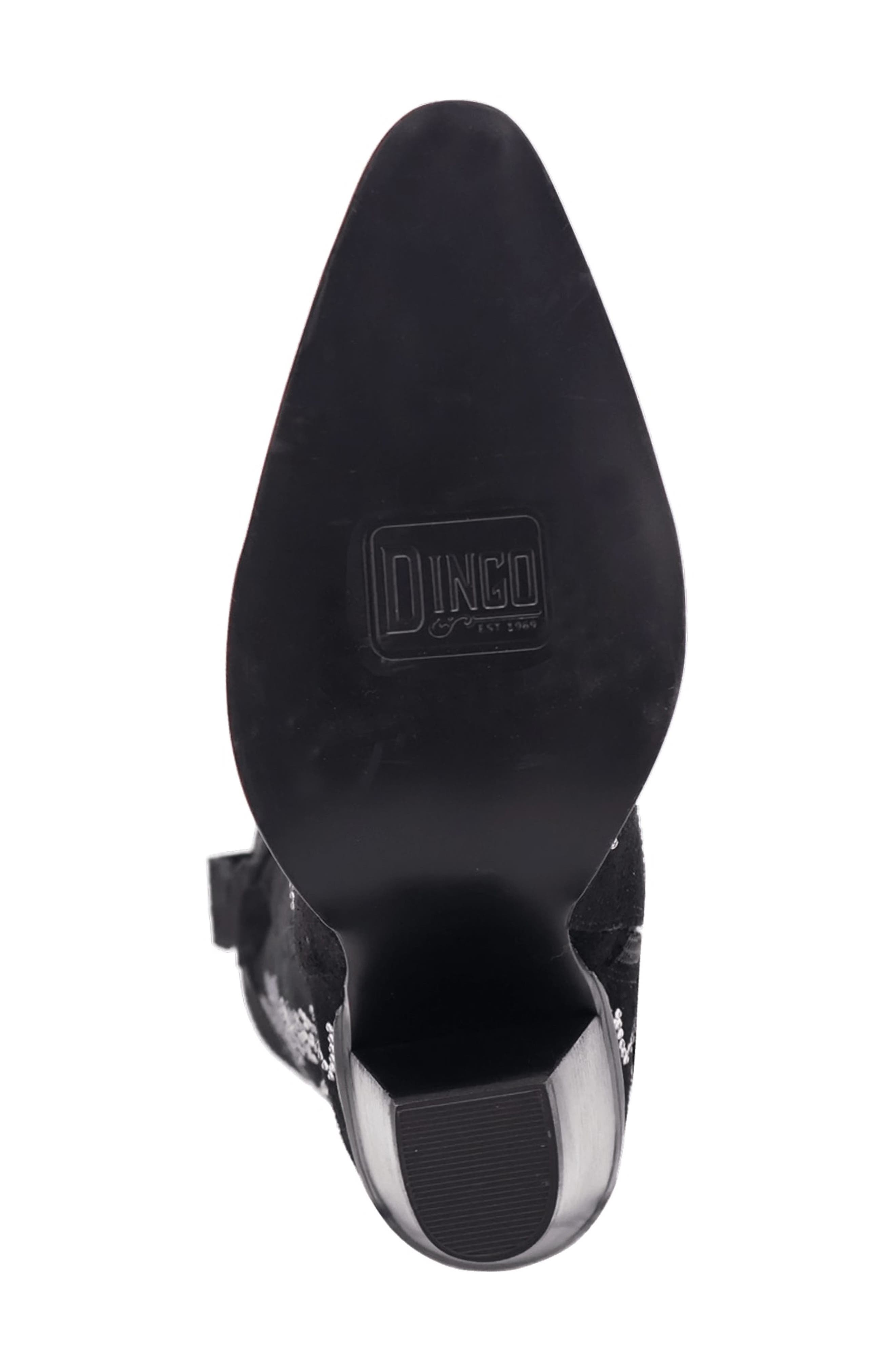 Dingo Double Take Over the Knee Western Boot, Alternate, color, Black