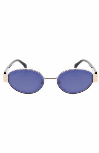 BCBG 65mm Metal Oval Sunglasses