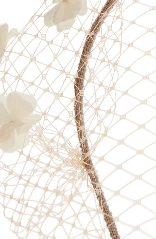Gigi Burris Millinery Grace Floral Silk Veil In Natural/ivory