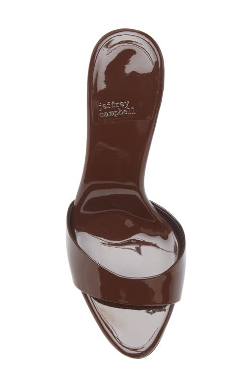 Jeffrey Campbell Ce-soire Slide Sandal In Brown Patent