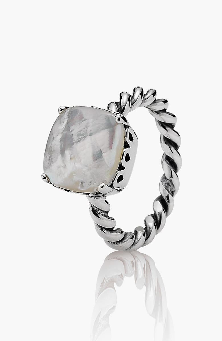 PANDORA 'Sincerity' Mother-of-Pearl Ring, Main, color,