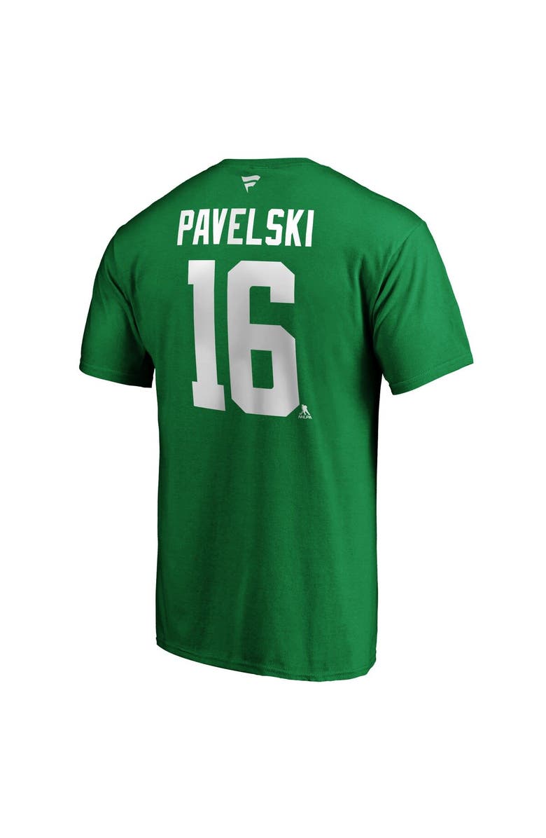 FANATICS Men's Fanatics Branded Joe Pavelski Kelly Green Dallas Stars Player Authentic Stack Name & Number T-Shirt, Alternate, color, Kelly Green