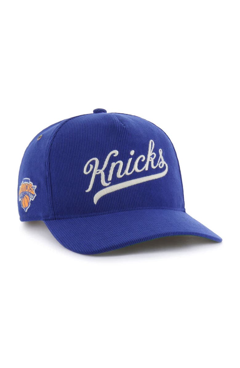 '47 Men's '47 Royal New York Knicks Golden Age Relaxed Corduroy Hitch Adjustable Hat, Main, color, 