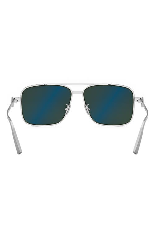 Dior Cd Diamond S9u Sunglasses In Shiny Palladium/green