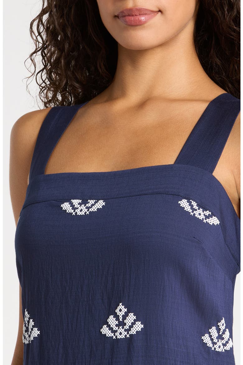 Geometric Print Midi Sundress, Alternate, color, MOOD INDIGO