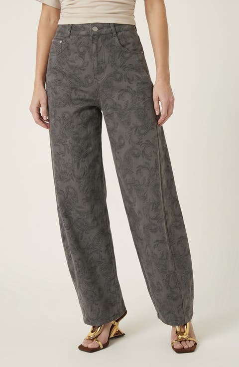 Textured Wide Leg Pants