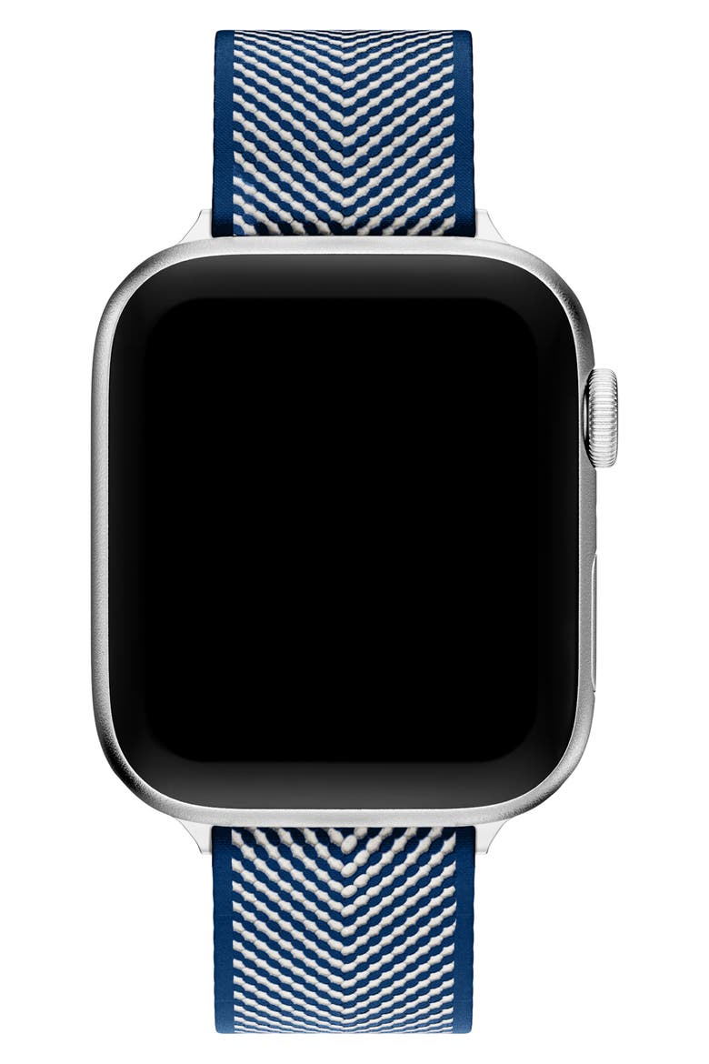 The Kira Grosgrain 20mm Apple Watch® Watchband, Alternate, color, NAVY
