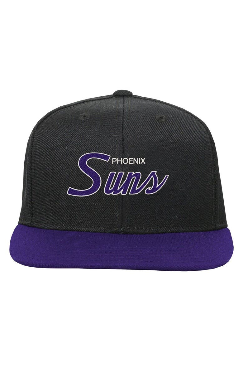 Mitchell & Ness Youth Mitchell & Ness Black Phoenix Suns Team Script Snapback Hat, Alternate, color, 