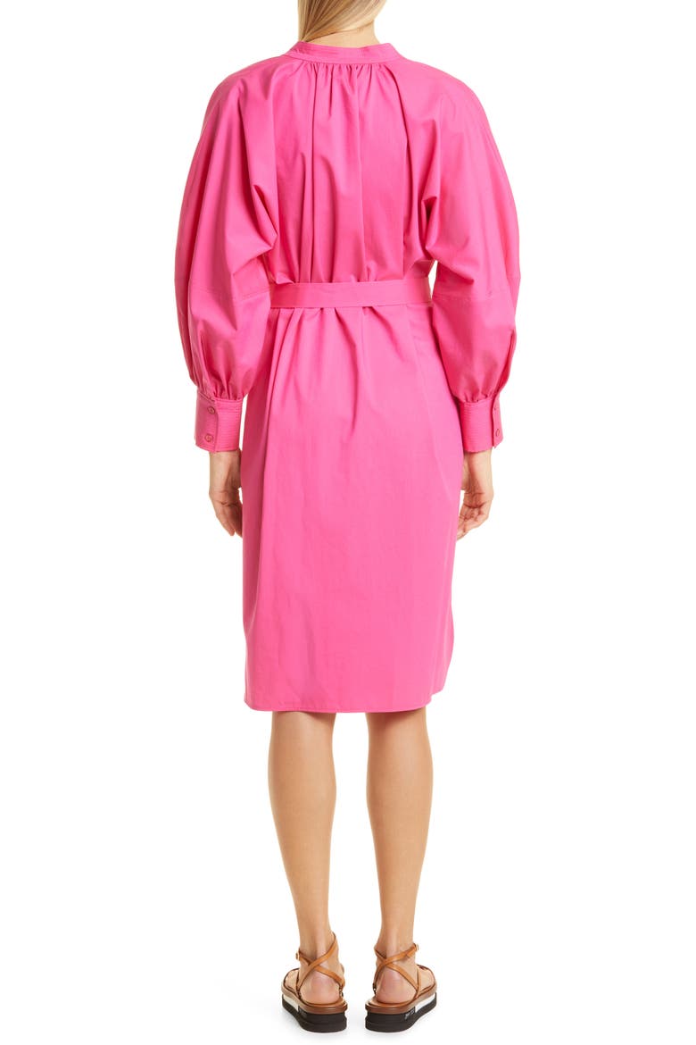 Dapera Long Sleeve Cotton Blend Dress, Alternate, color, FLAMINGO