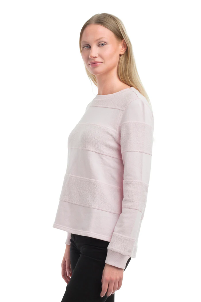Striped Sweatshirt, Alternate, color, Pinkaboo