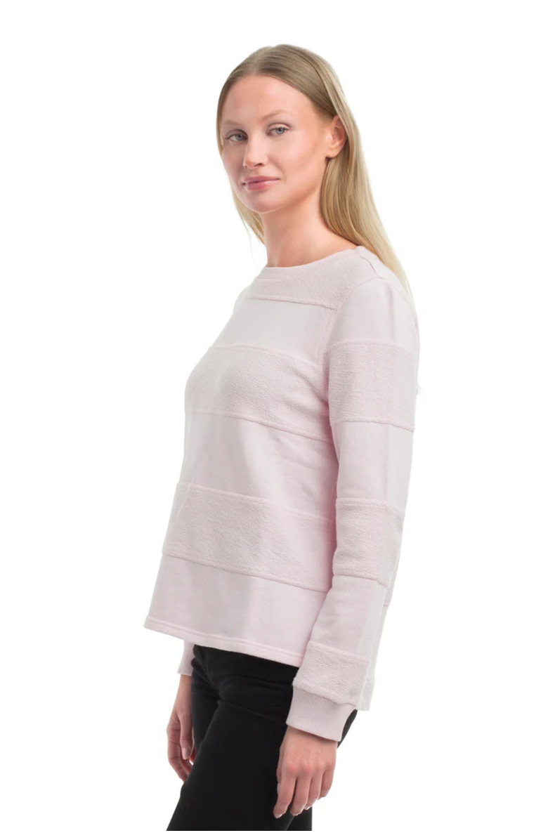 WILT Clothing Striped Sweatshirt, Alternate, color, Pinkaboo