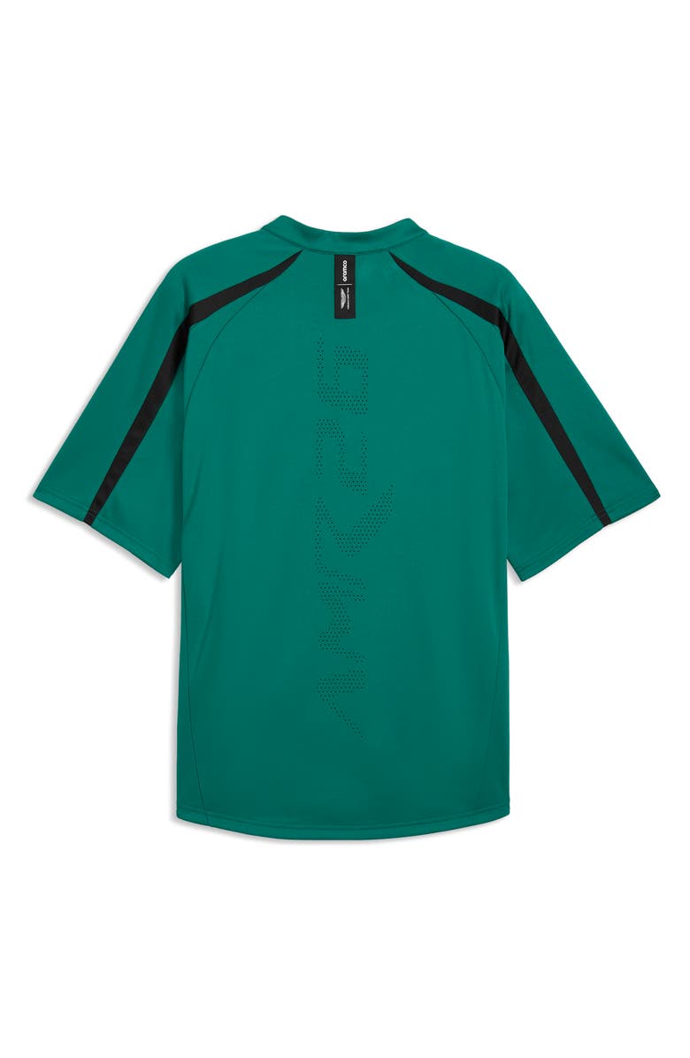 PUMA x AMF1 Lifestyle Short Sleeve Quarter Zip Jersey, Alternate, color, Green Lux