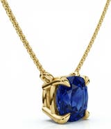 Bliss Diamond Certified 9.50ct Cushion Blue Sapphire Pendant 14k Gold