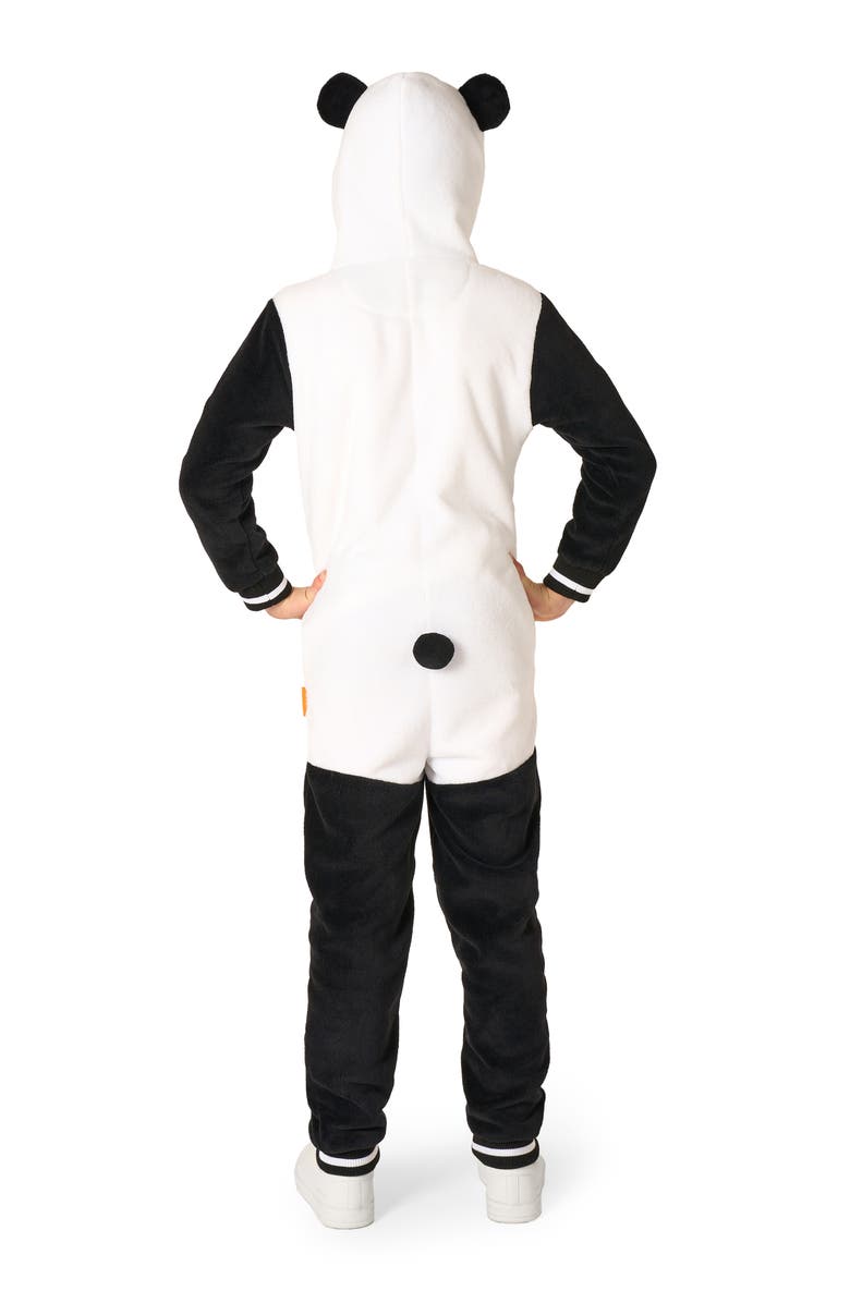 OppoSuits Kids' Panda One Piece Hooded Jumpsuit, Alternate, color, Black