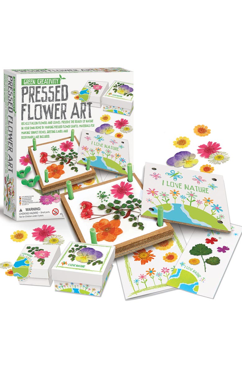 4M Green Creativity Pressed Flower Art Diy, Alternate, color, Multicolored
